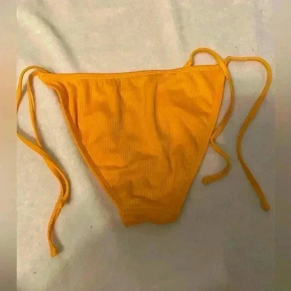 Wild Fable Women’s Ribbed side ties scoop front high leg in orange. Size small - Picture 2 of 3